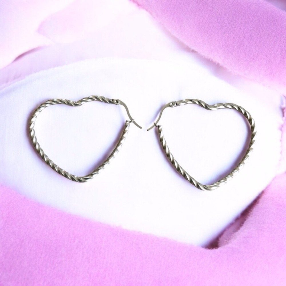 🆕 Twisted Heart Earrings Stainless Steel